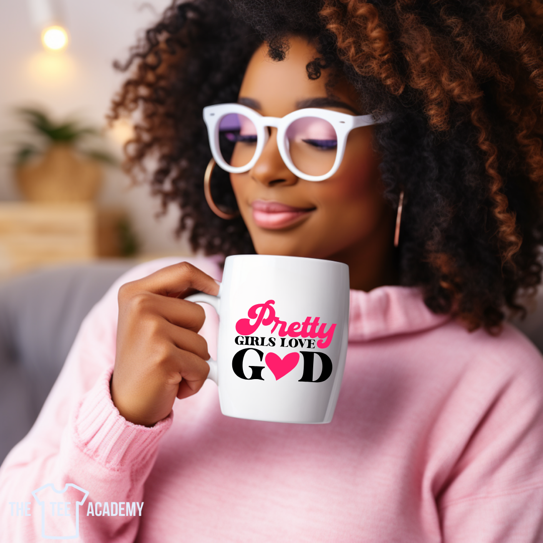 Pretty Girl Loves God-UV DTF Cup Decal