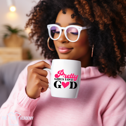 Pretty Girl Loves God-UV DTF Cup Decal