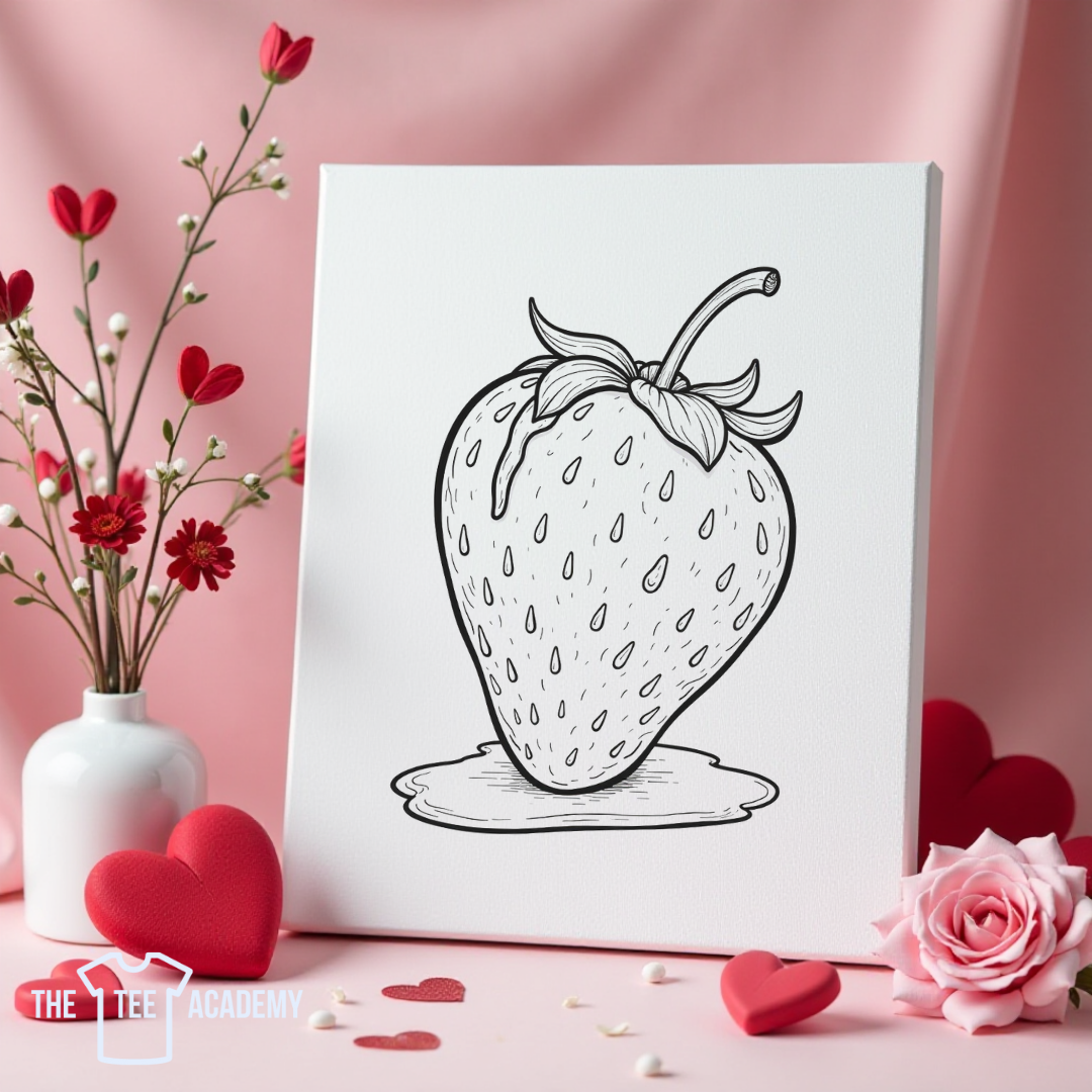 (Sketch Art) Strawberry-Screen Print Transfer