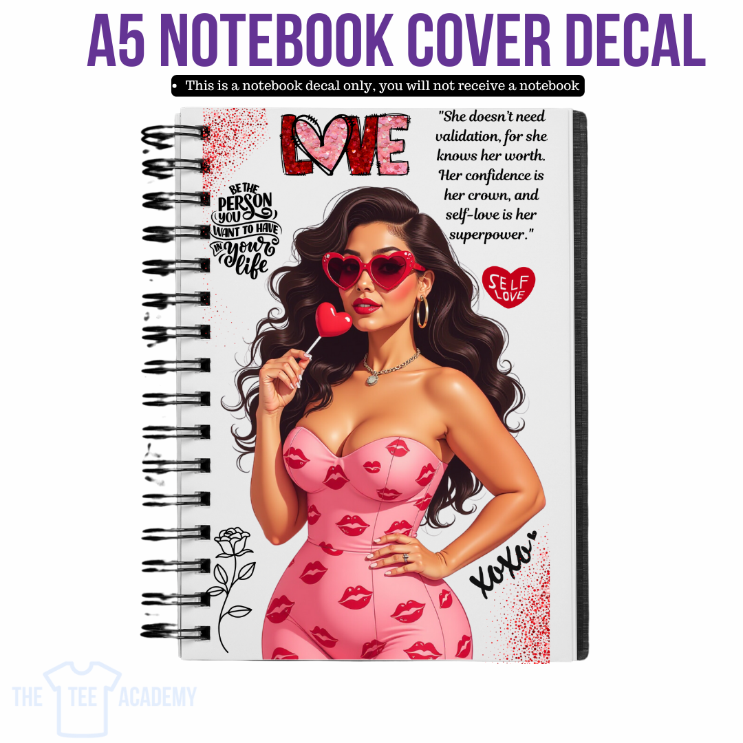 UV DTF Planner Cover Decal - Love & Kisses Babe