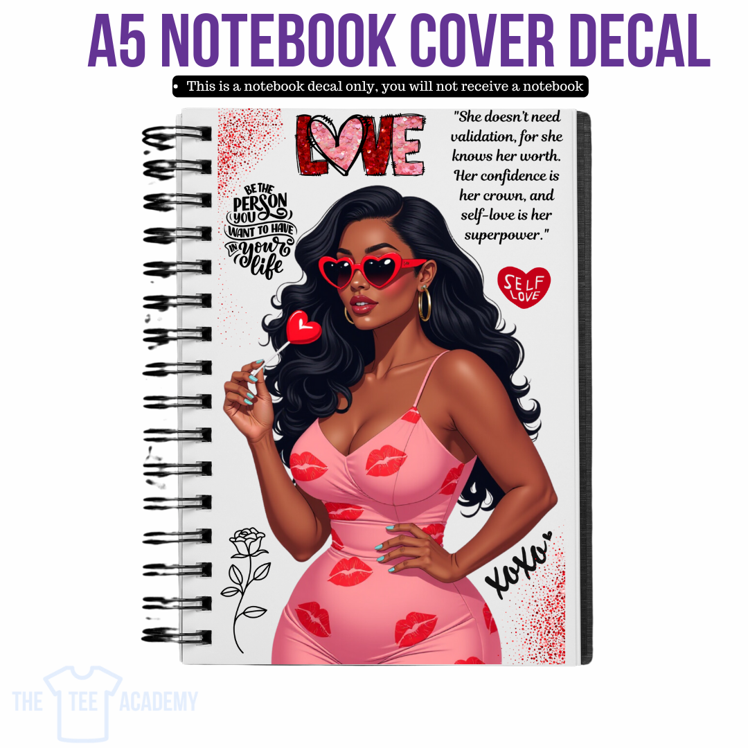 UV DTF Planner Cover Decal - Love & Kisses Babe