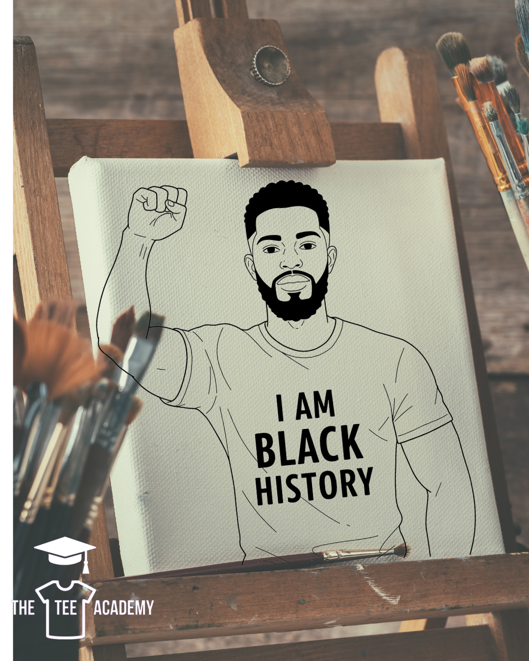 (Sketch Art) MAN, I Am Black History- Screen Print Transfer