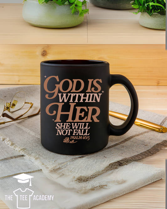 UV DTF Cup Decal- (Brown) God Is Within Her