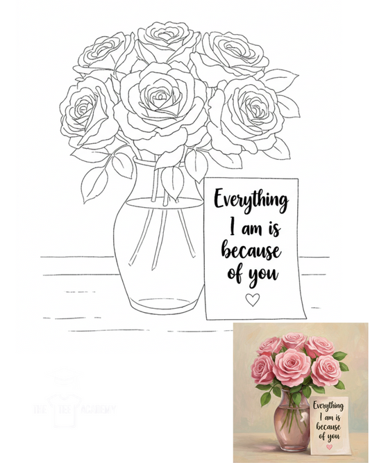 (Sketch Art) Everything I am/Flower Pot- Screen Print Transfer