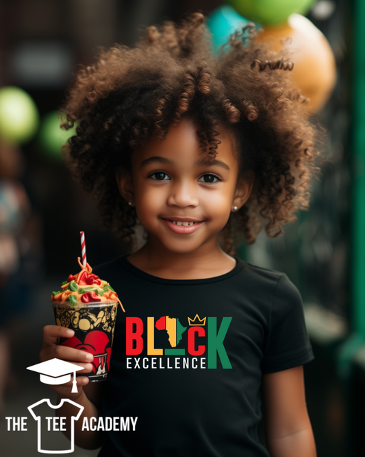 (Kids) Black Excellence- Matte Clear Film Screen Print Transfer