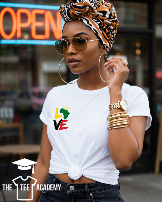 Love (African Print) Pocket- Matte Clear Film Screen Print Transfer