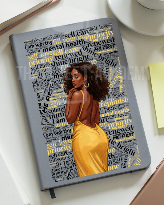 UV DTF Planner Cover Decal- (Yellow) Self Care Affirmations Babe