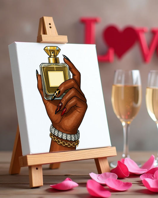 (Sketch Art) Perfume and Arcylic Nails-Screen Print Transfer