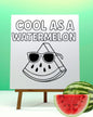 (Sketch Art) Cool As A Watermelon-Screen Print Transfer