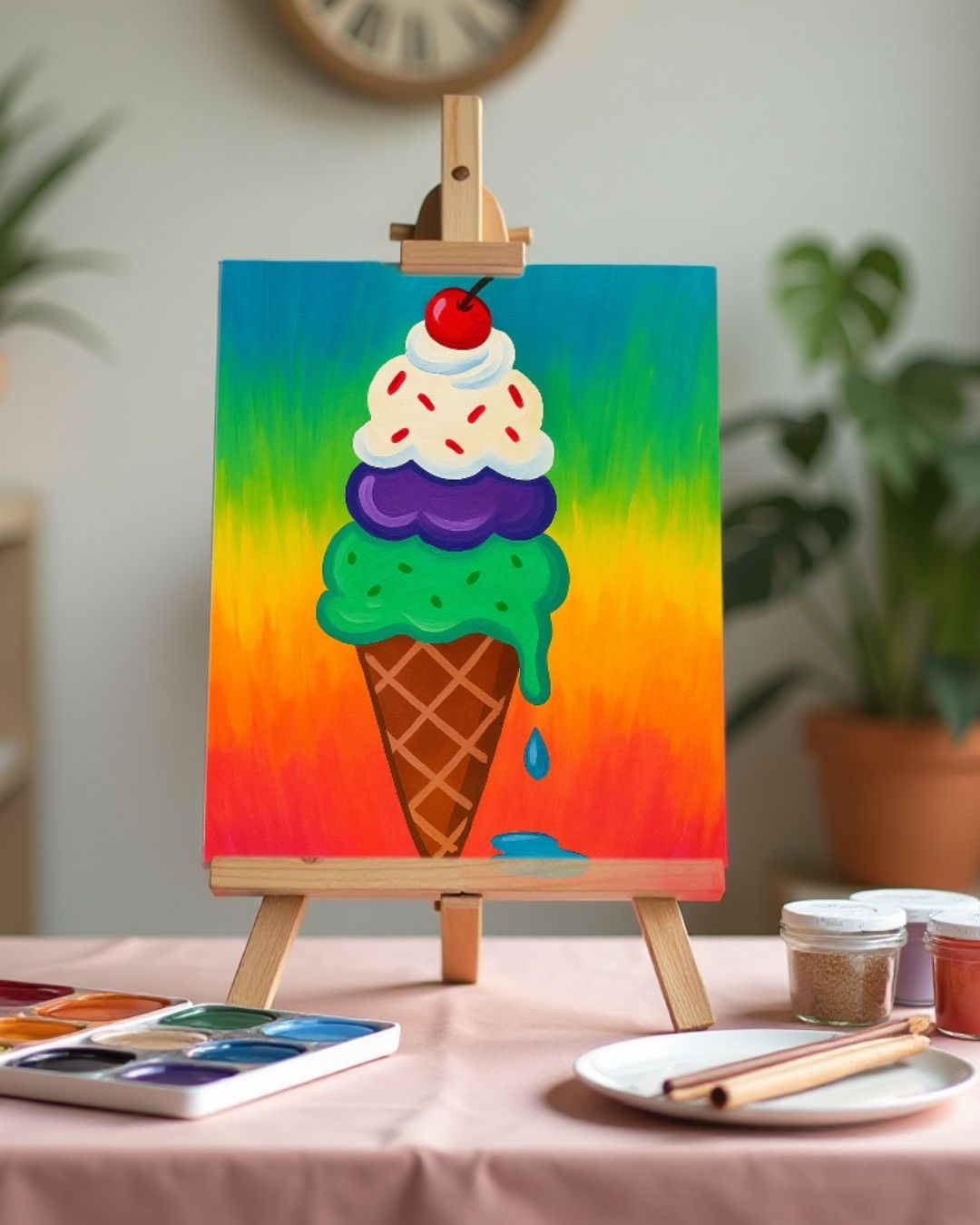 (Sketch Art) Ice Cream Sundae-Screen Print Transfer