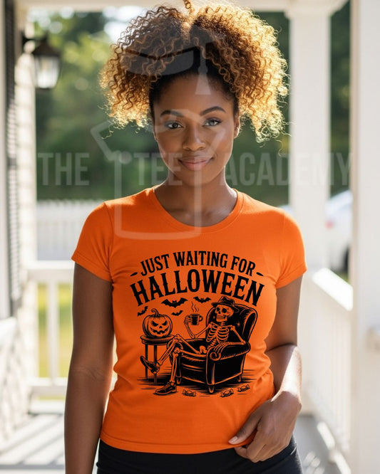 Just Waiting For Halloween- Screen Print Transfer