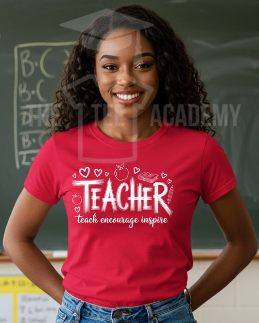Teacher (Teach, Encourage, Inspire)- Screen Print Transfer