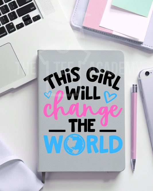 UV DTF Planner Cover Decal- This Girl Will Change The World