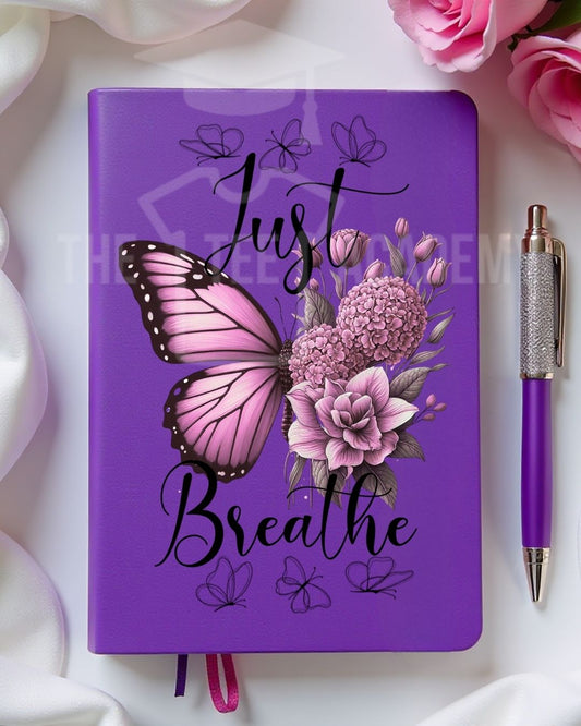 UV DTF Planner Cover Decal- (Pink) Just Breathe