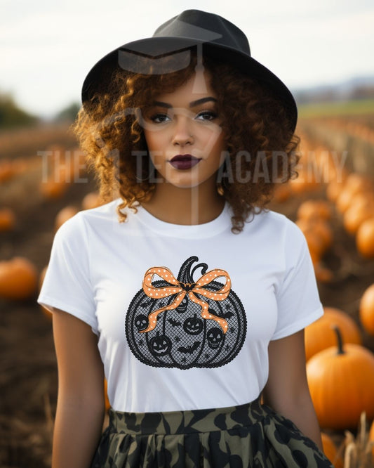 Lace Pumpkin- Matte Clear Film Screen Print Transfer