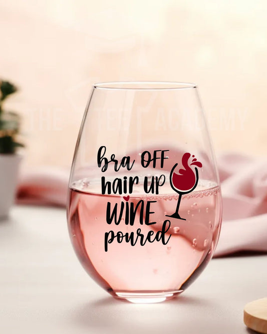 UV DTF Cup Decal - Hair Up, Wine Poured