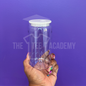 16 oz Clear Plastic Cup/ Colored Lid