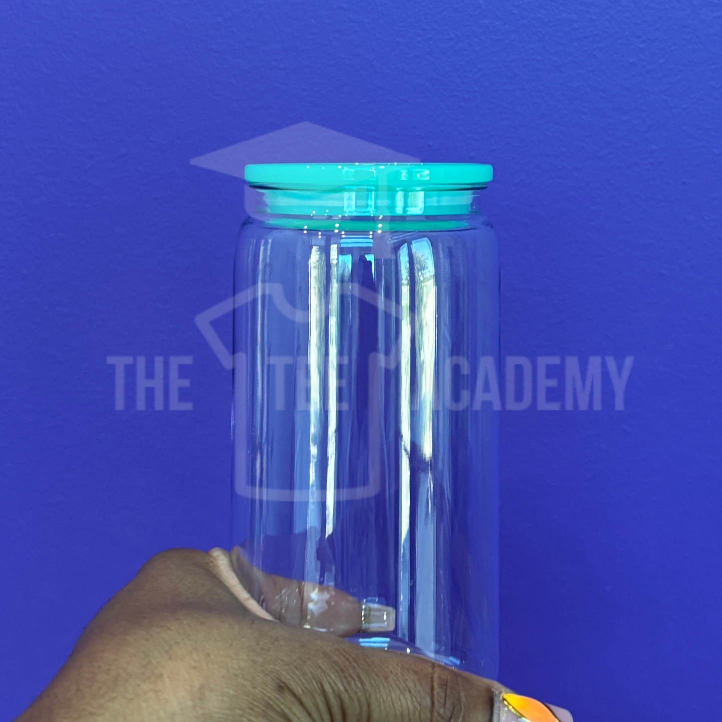 16 oz Clear Plastic Cup/ Colored Lid