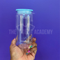 16 oz Clear Plastic Cup/ Colored Lid