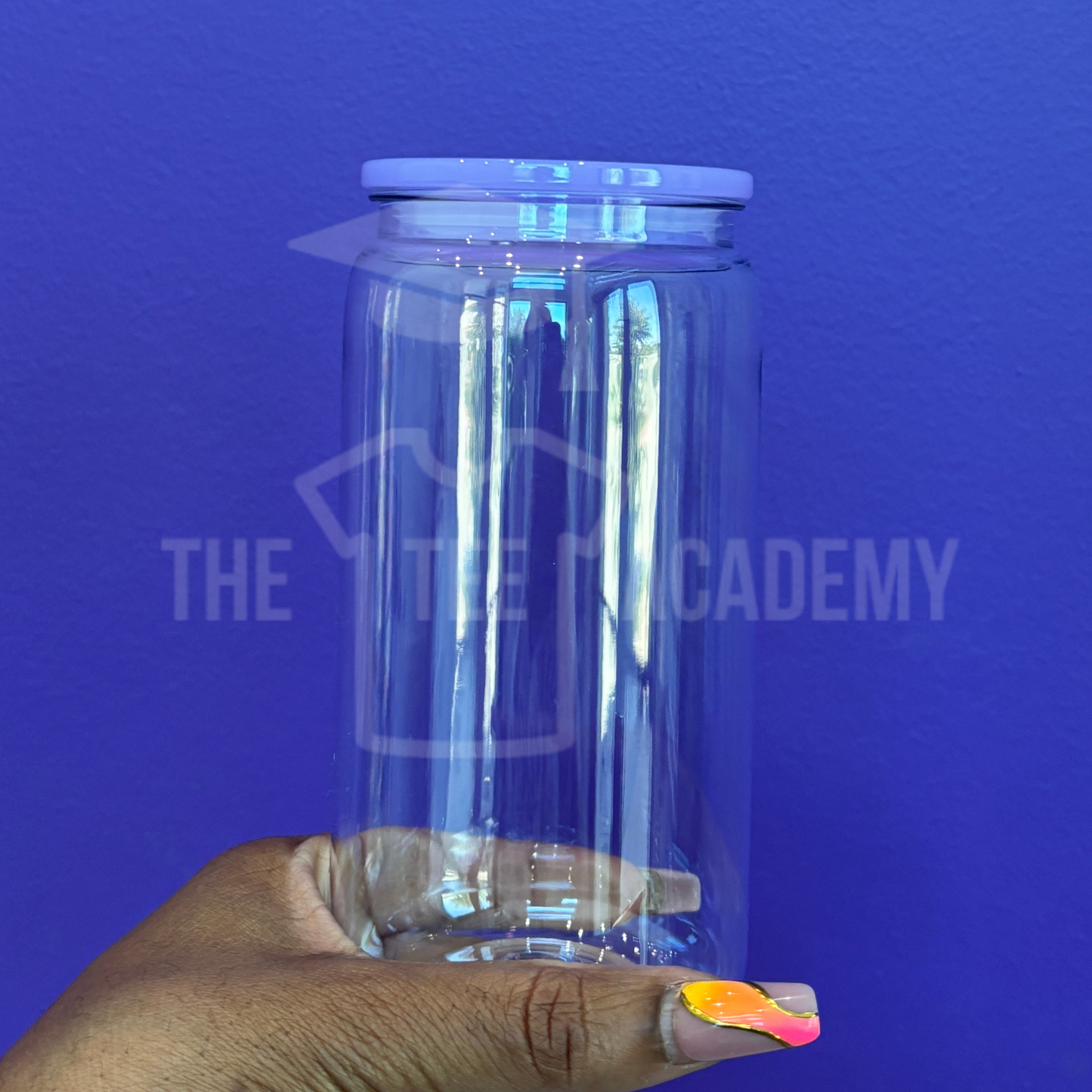 16 oz Clear Plastic Cup/ Colored Lid