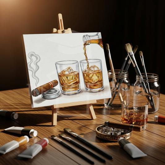 (SUBLIMATION) Sketch Transfer- Whiskey and Cigar
