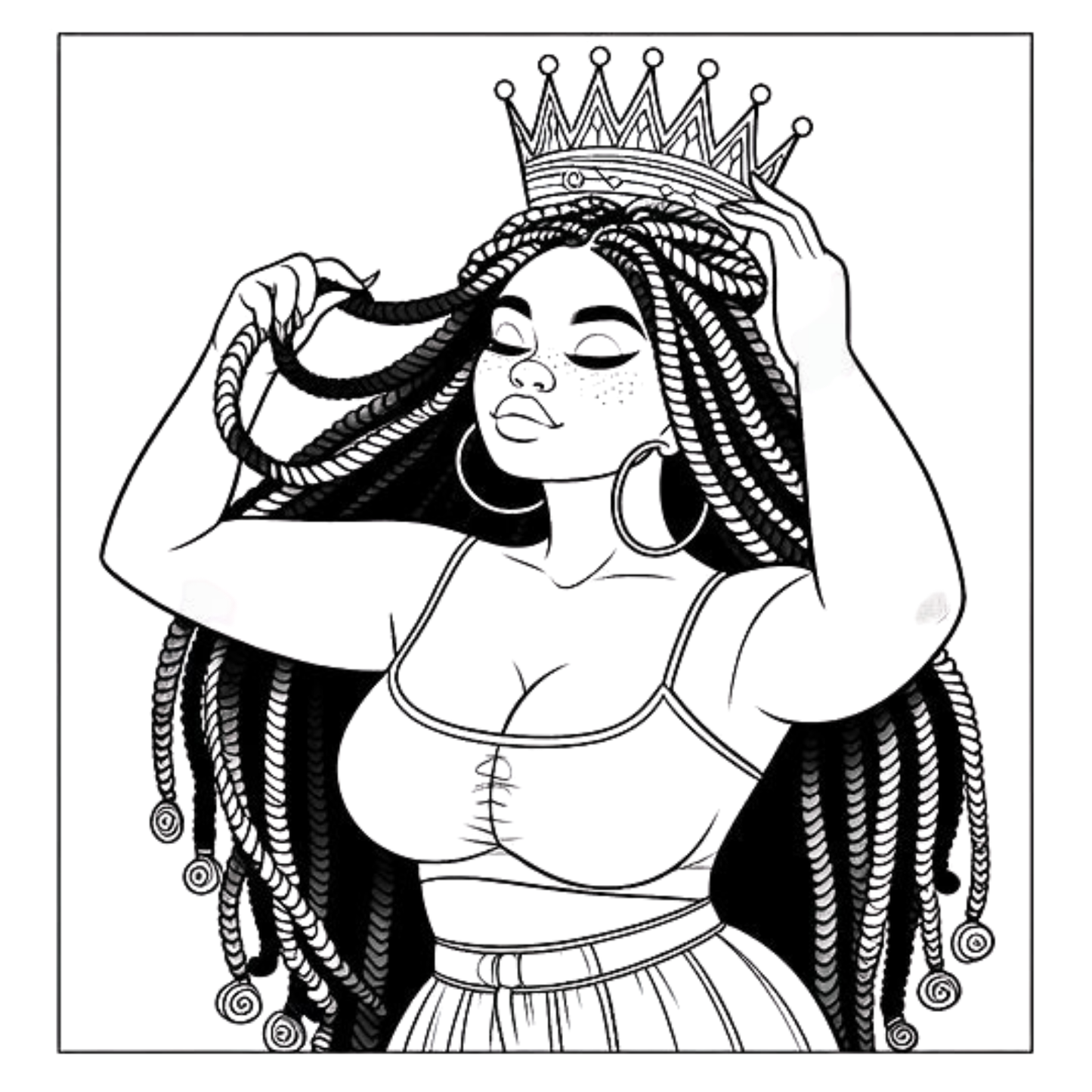 (SUBLIMATION) Sketch Transfer- Queen With Crown