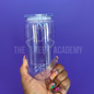 16 oz Clear Plastic Cup/ Colored Lid