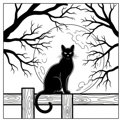 (SUBLIMATION) Sketch Transfer- Black Cat