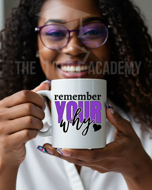 UV DTF Cup Decal - (Purple) Remember Your Why