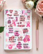 UV DTF Planner Cover Decal- Breast Cancer Affirming Words