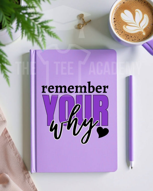 UV DTF Planner Cover Decal- (Purple) Remember Your Why