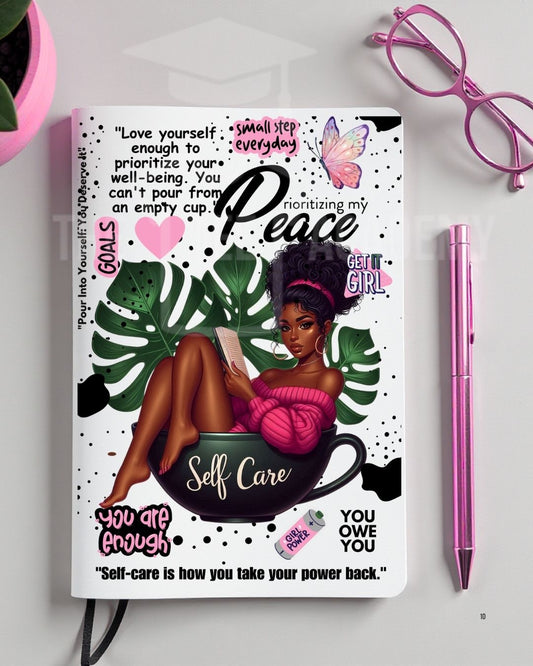 UV DTF Planner Cover Decal- (Pink) Self Care Affirmations