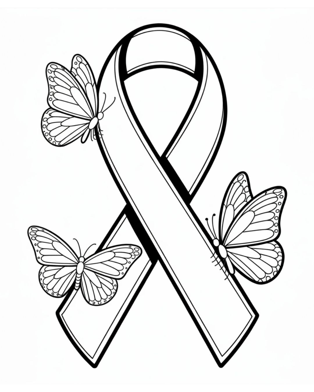 (SUBLIMATION) Sketch Transfer- BCA Ribbon and Butterflies