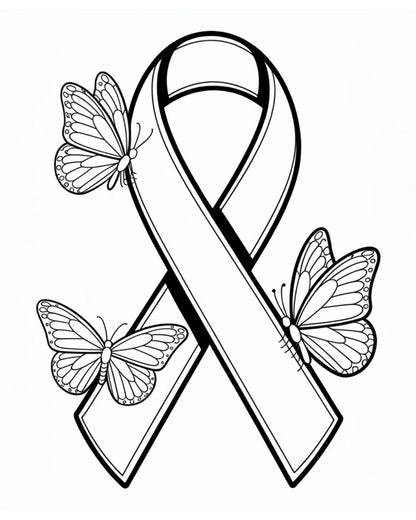 (SUBLIMATION) Sketch Transfer- BCA Ribbon and Butterflies
