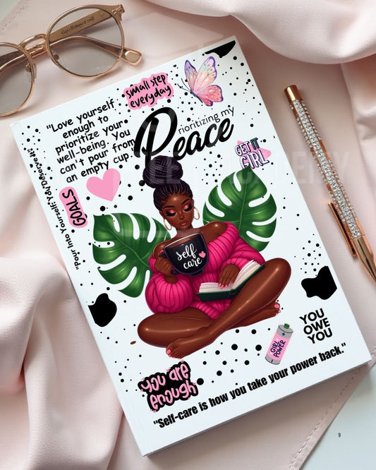 UV DTF Planner Cover Decal- (Pink) Self Care Affirmations