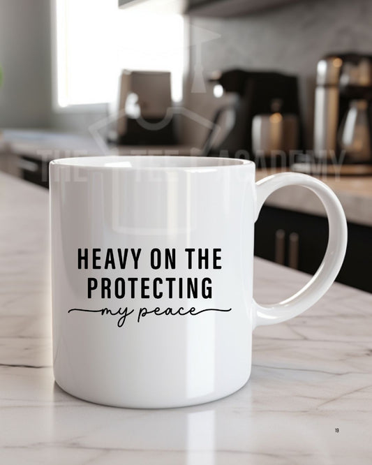 UV DTF Cup Decal - Heavy On Protecting My Peace (text)