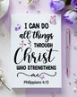 UV DTF Planner Cover Decal- (Purple) All Things Through Christ