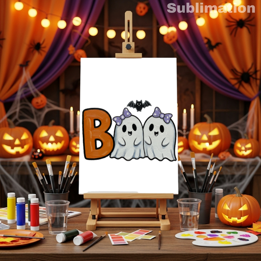 (SUBLIMATION) Sketch Transfer- Boo (Cutesy Ghost)
