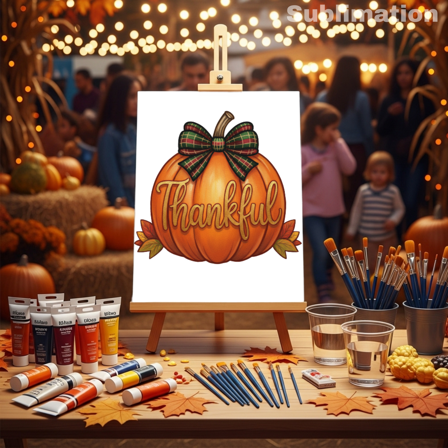 (SUBLIMATION) Sketch Transfer- Thankful Pumpkin