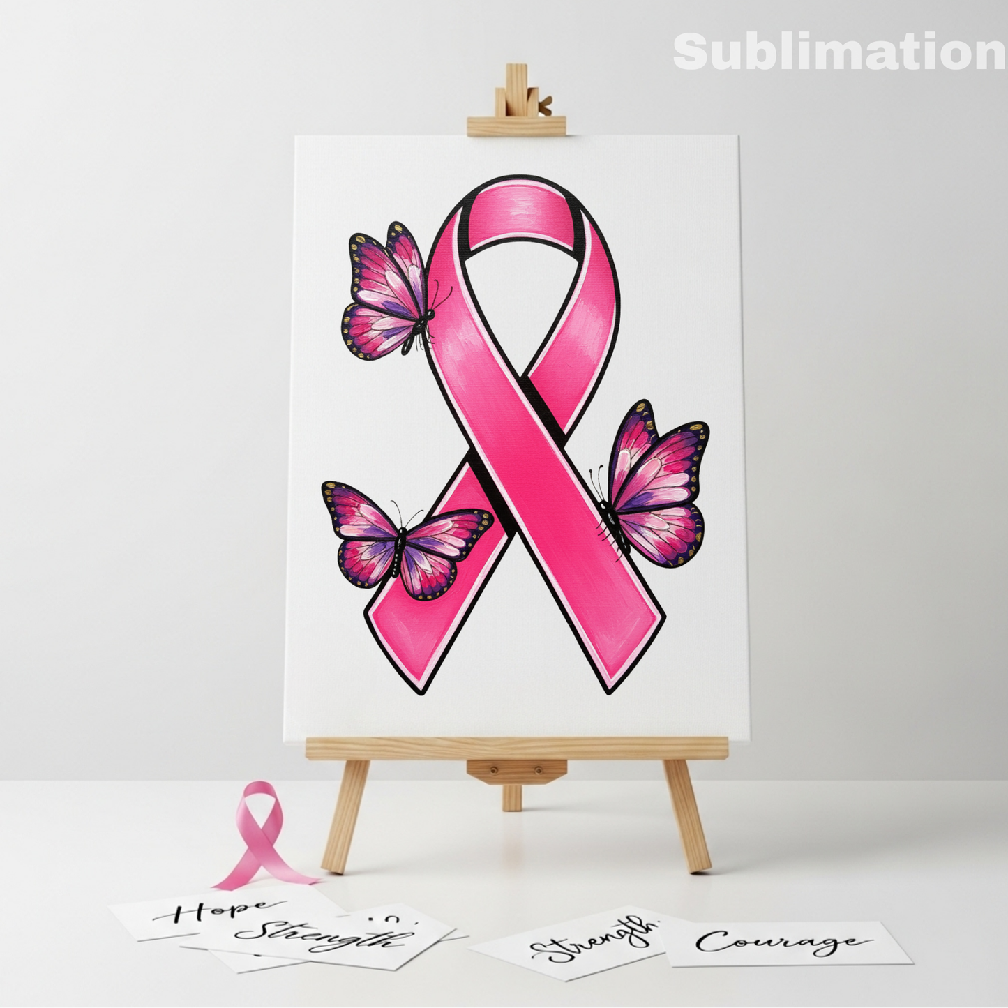 (SUBLIMATION) Sketch Transfer- BCA Ribbon and Butterflies