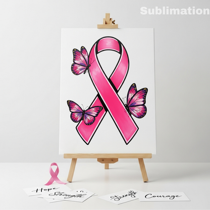 (SUBLIMATION) Sketch Transfer- BCA Ribbon and Butterflies