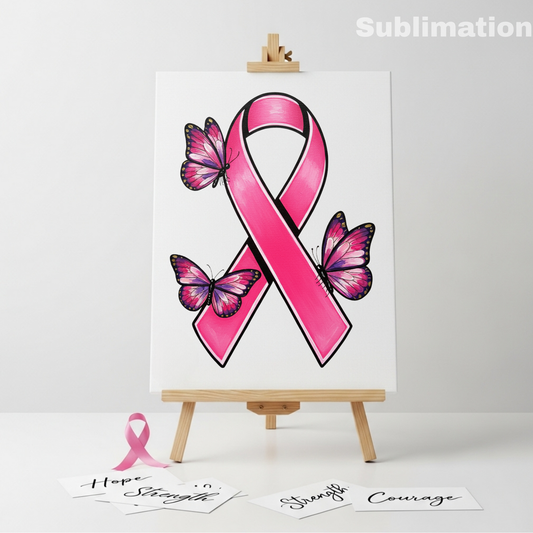 (SUBLIMATION) Sketch Transfer- BCA Ribbon and Butterflies