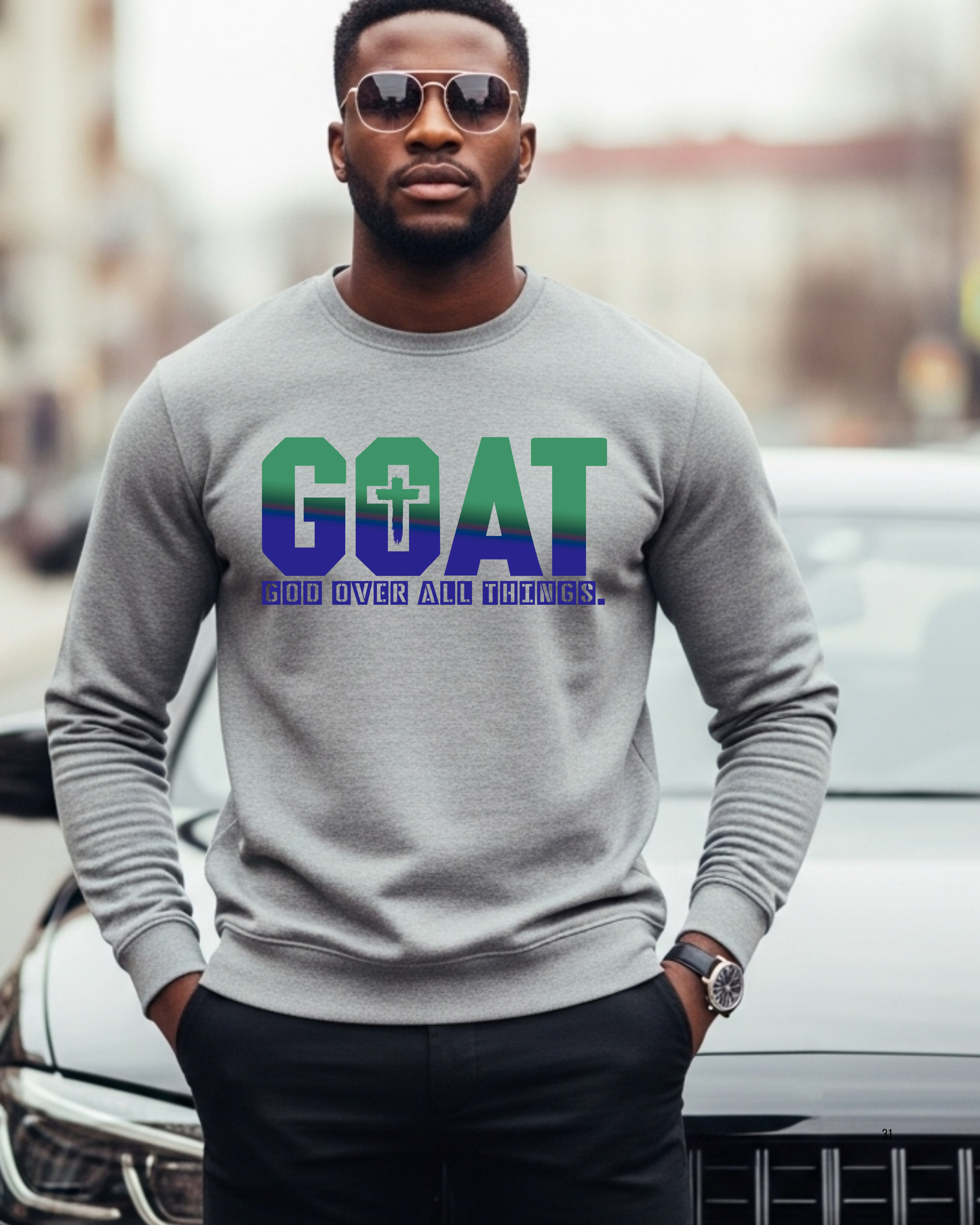 (Pre Order) Blue&Green G.O.A.T -Matte Clear Film Screen Print Transfer