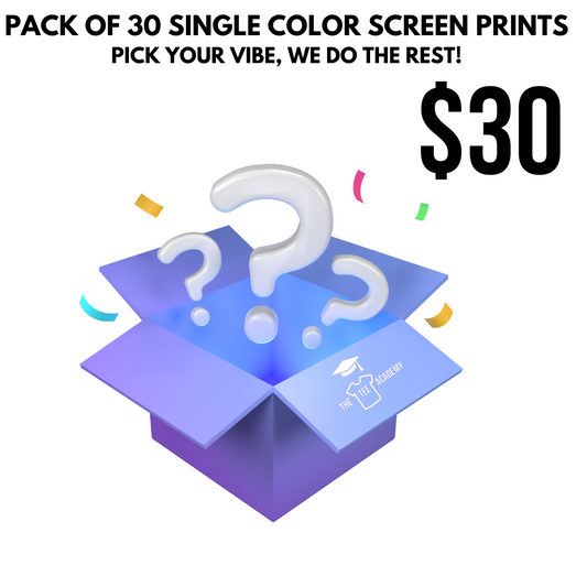 30 Single Color Sarcastic Screen Prints For $30