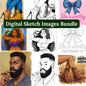 Digital Sketch Images Bundle