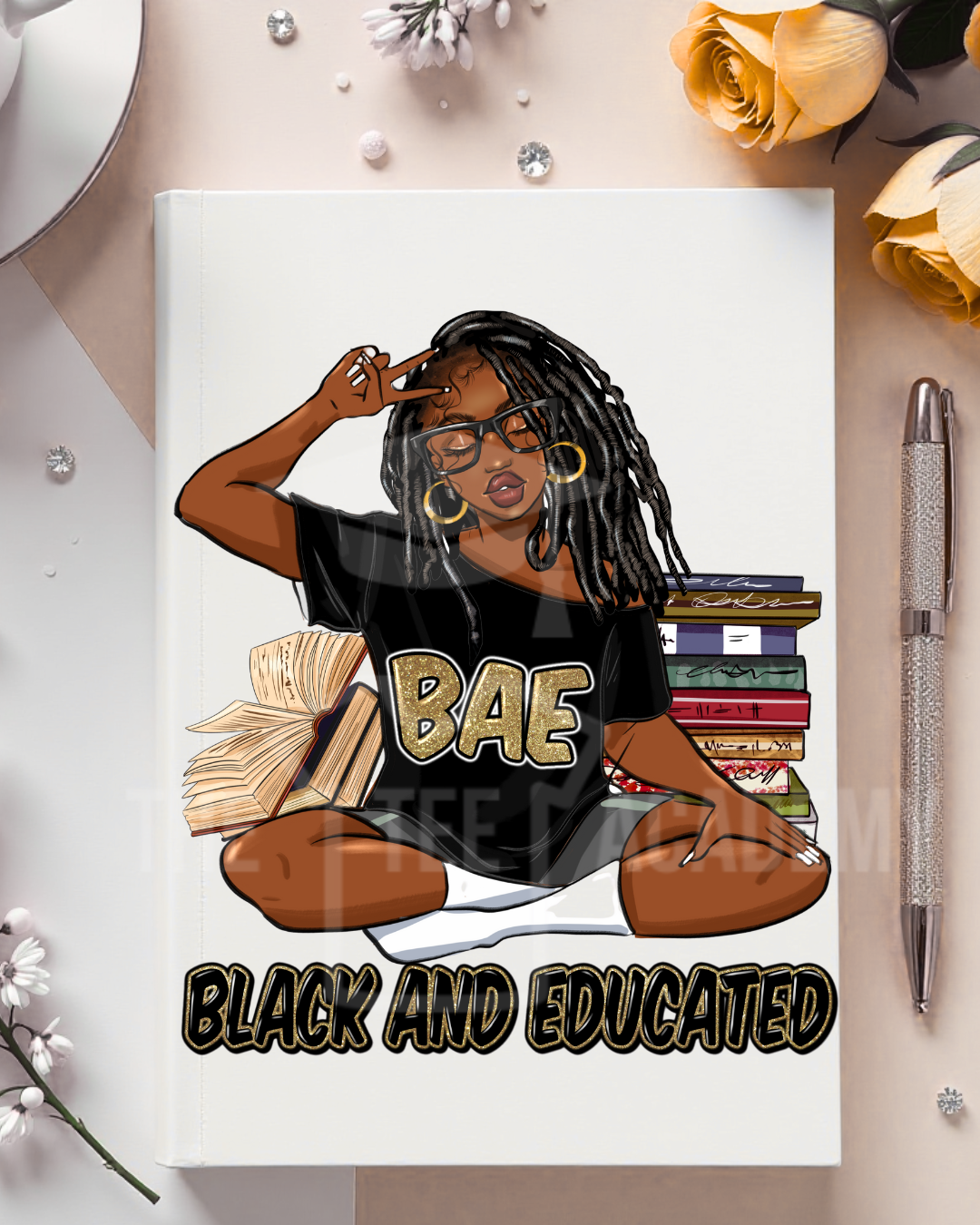 UV DTF Planner Cover Decal- Black and Educated -NEW