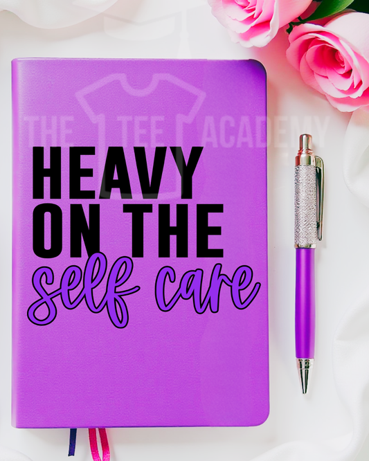 UV DTF Planner Cover Decal- (Purple) Heavy On Self Care -NEW