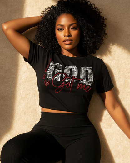 God Got Me- Rhinestone Transfer