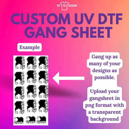 Custom UV DTF decals (GangSheet)