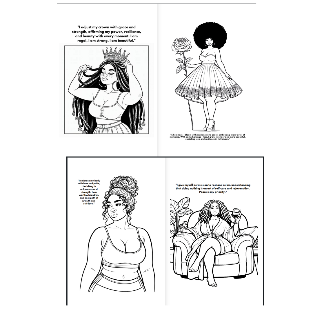 Self Care Coloring Book For Black Women